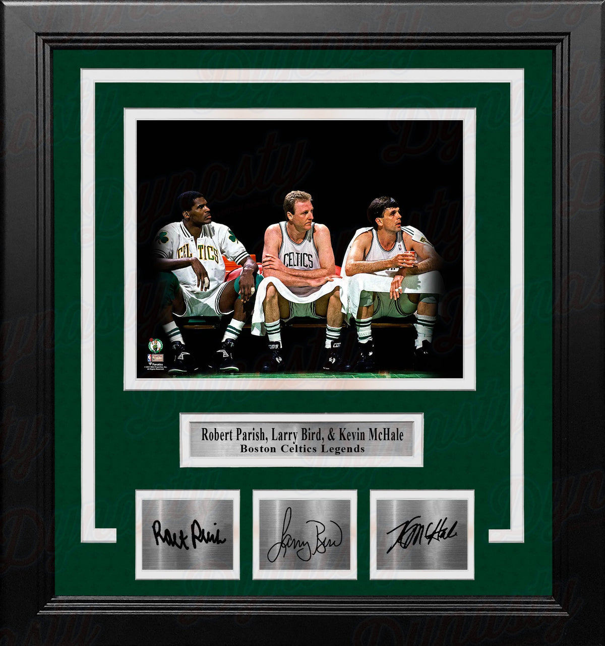 Robert Parish, Larry Bird & Kevin McHale Celtics 8x10 Framed Blackout Photo with Engraved Autographs 1
