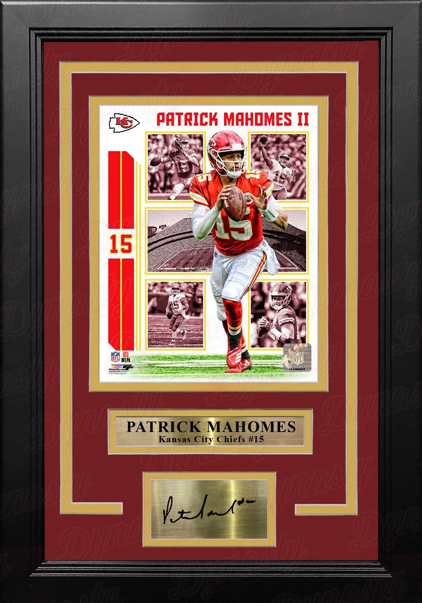 Patrick Mahomes Kansas City Chiefs 8" x 10" Framed Football Collage Photo with Engraved Autograph 1
