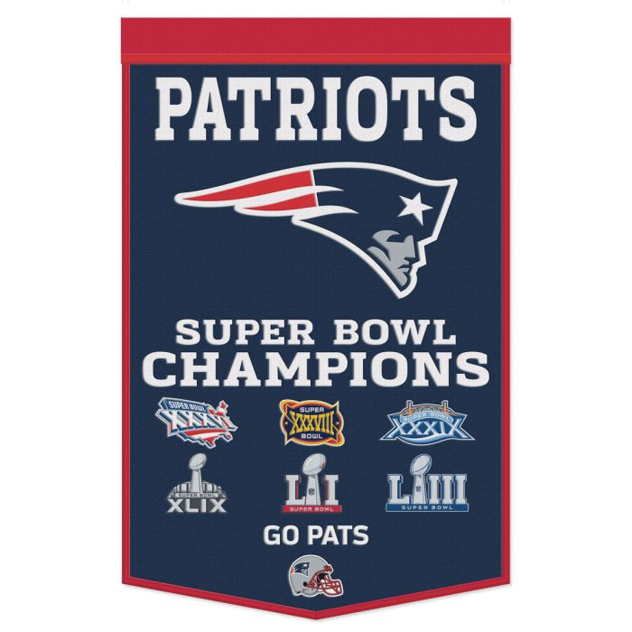 New England Patriots 24" x 38" Primary Wool Banner 1