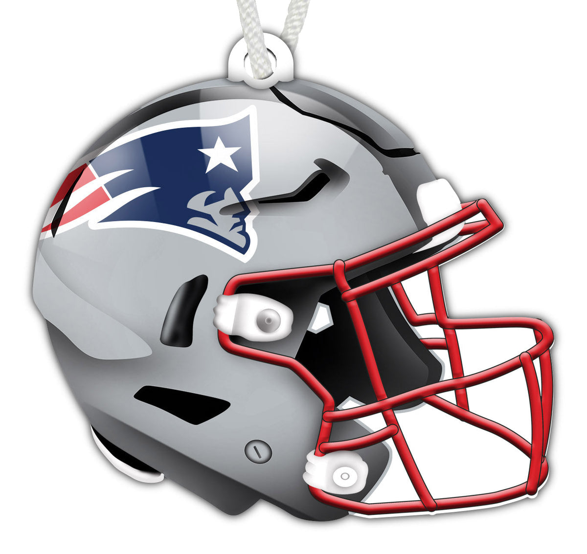 New England Patriots Wooden Helmet Ornament 1