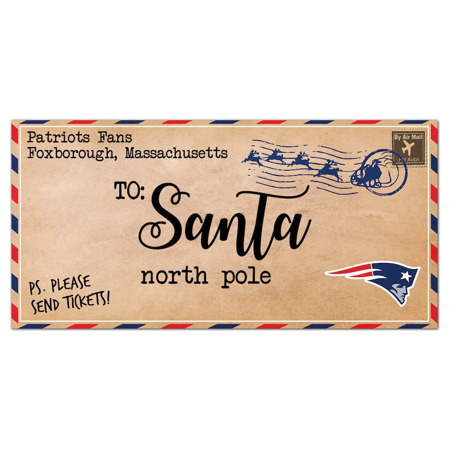 New England Patriots 6'' x 12'' Letter to Santa Sign 1