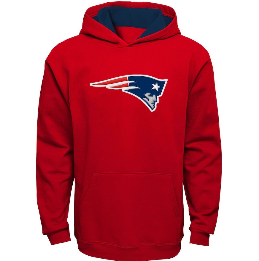 New England Patriots Youth Fan Gear Prime Pullover Hoodie - Red 1