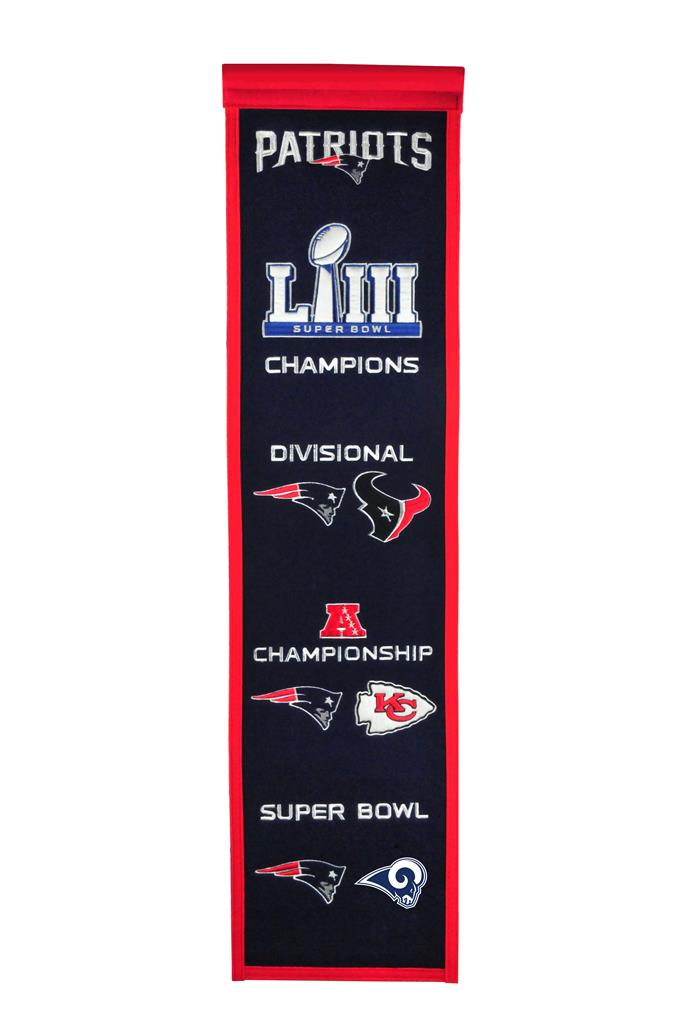 New England Patriots Super Bowl LIII Road to the Championship Heritage Banner 1