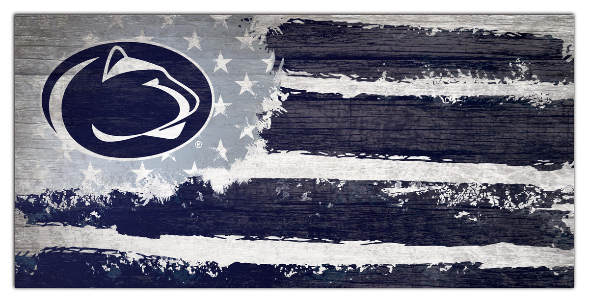 Penn State Nittany Lions Team Flag Wooden Sign
