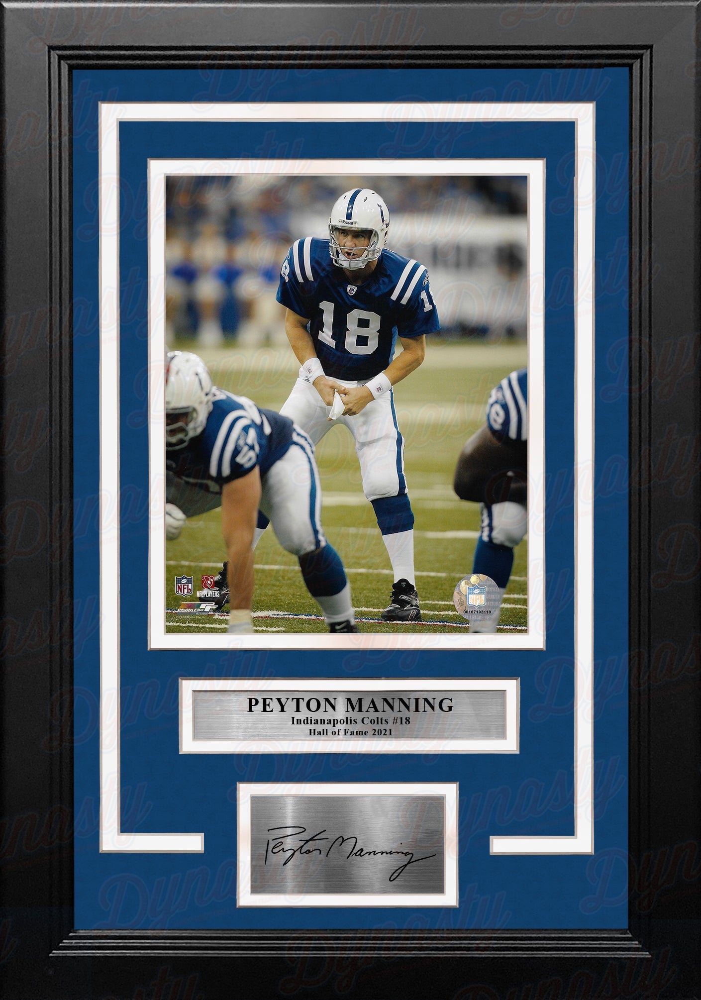 Peyton Manning Under Center Indianapolis Colts 8x10 Framed Football Photo with Engraved Autograph 1