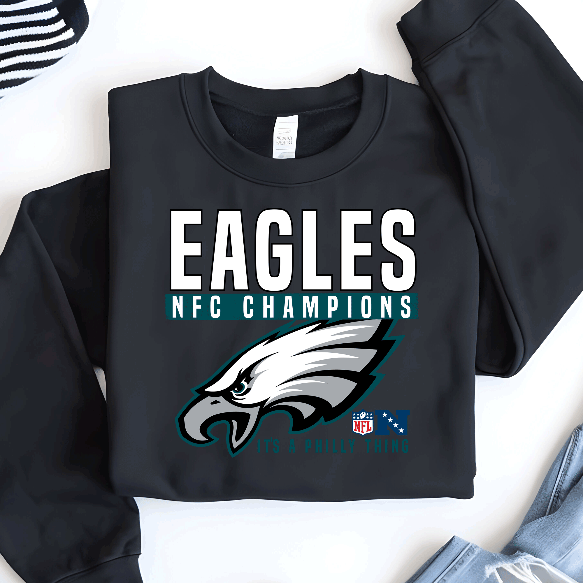 NFC Championships Philadelphia Football Sweatshirt, Philly T-shirt, Trending Eagles Fan Shirts, Football Crewneck, Eagles Hoodie, Superbowl GIfts 3