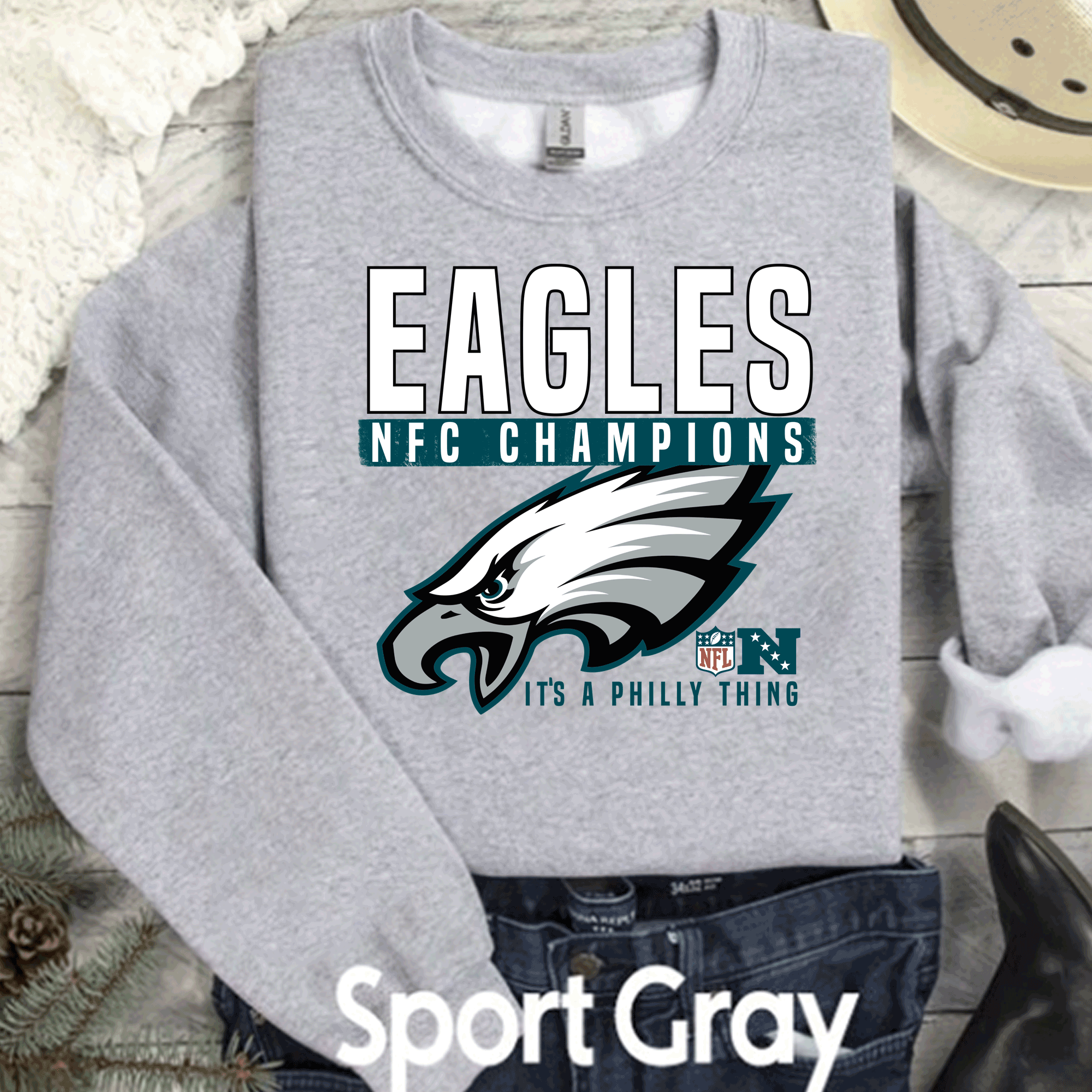 NFC Championships Philadelphia Football Sweatshirt, Philly T-shirt, Trending Eagles Fan Shirts, Football Crewneck, Eagles Hoodie, Superbowl GIfts 1