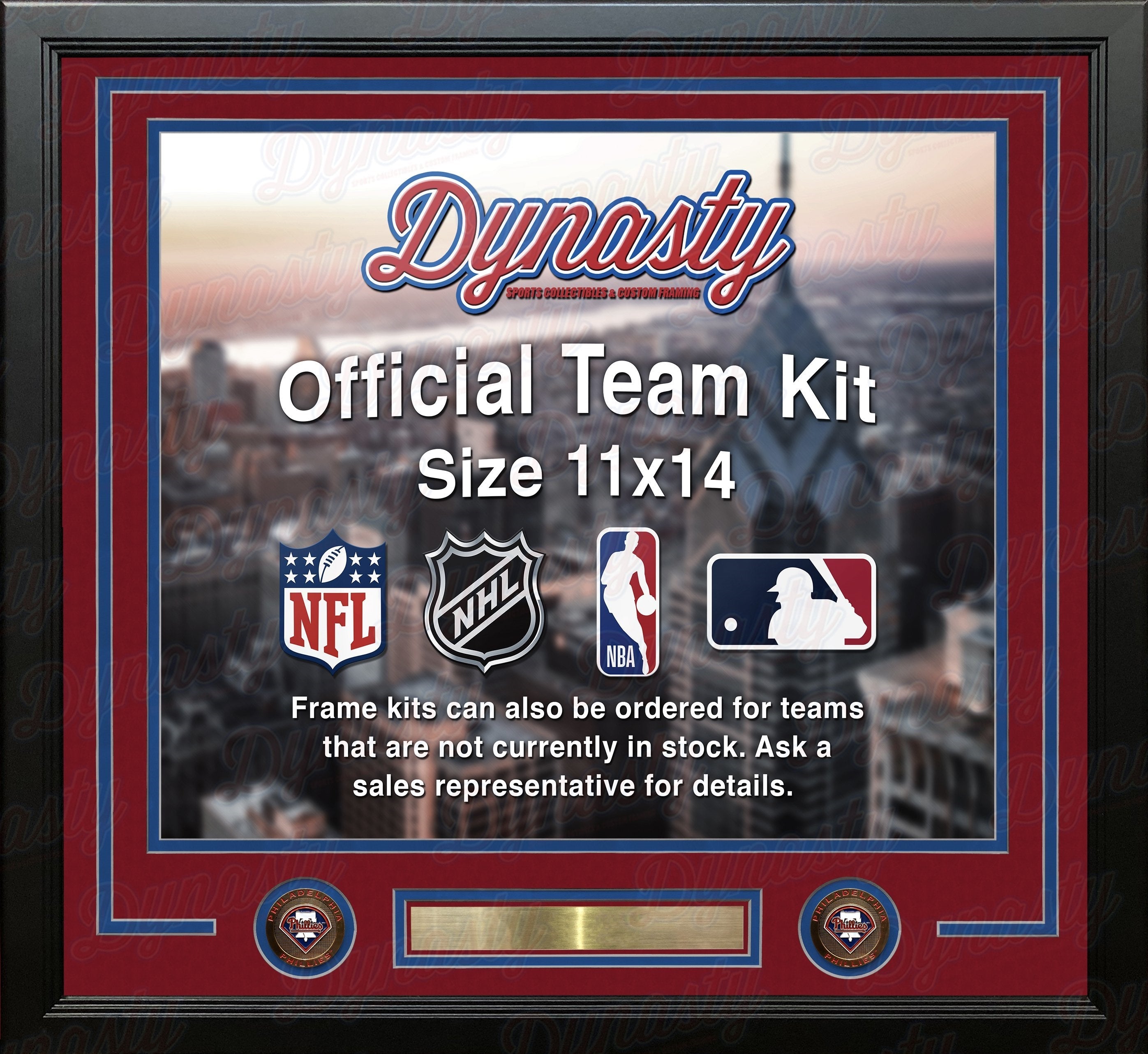 Philadelphia Phillies Custom MLB Baseball 11x14 Picture Frame Kit (Multiple Colors)