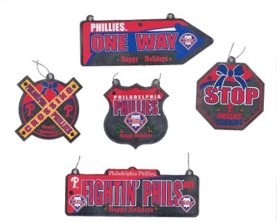Philadelphia Phillies 5-Piece Metal Sign Ornament 1