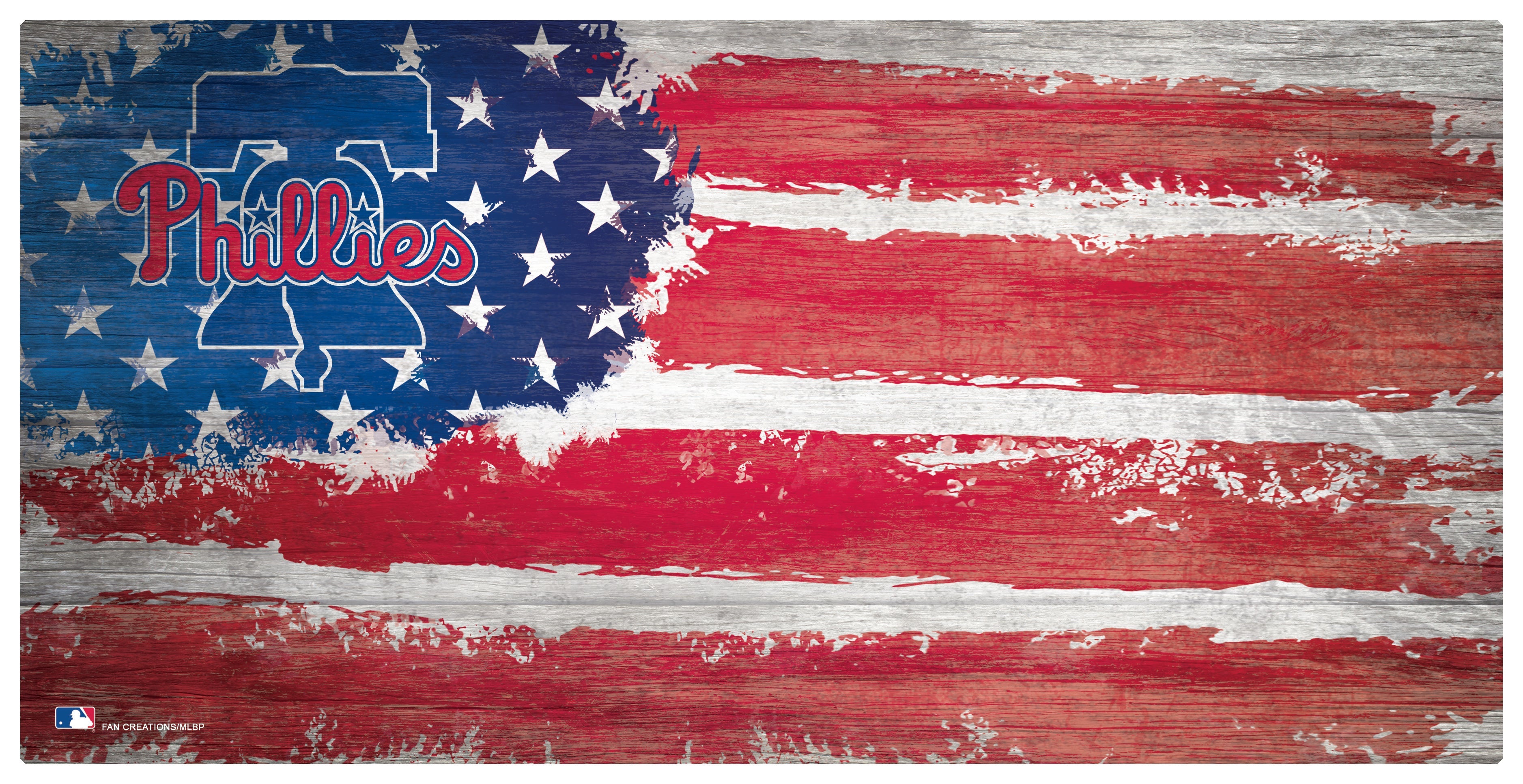 Philadelphia Phillies Team Flag Wooden Sign 1