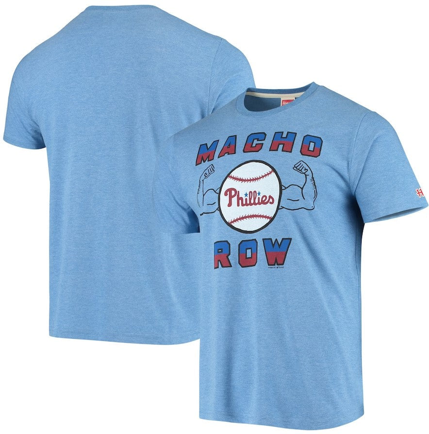Philadelphia Phillies Macho Row Hyperlocal Tri-Blend T-Shirt - Light Blue 1