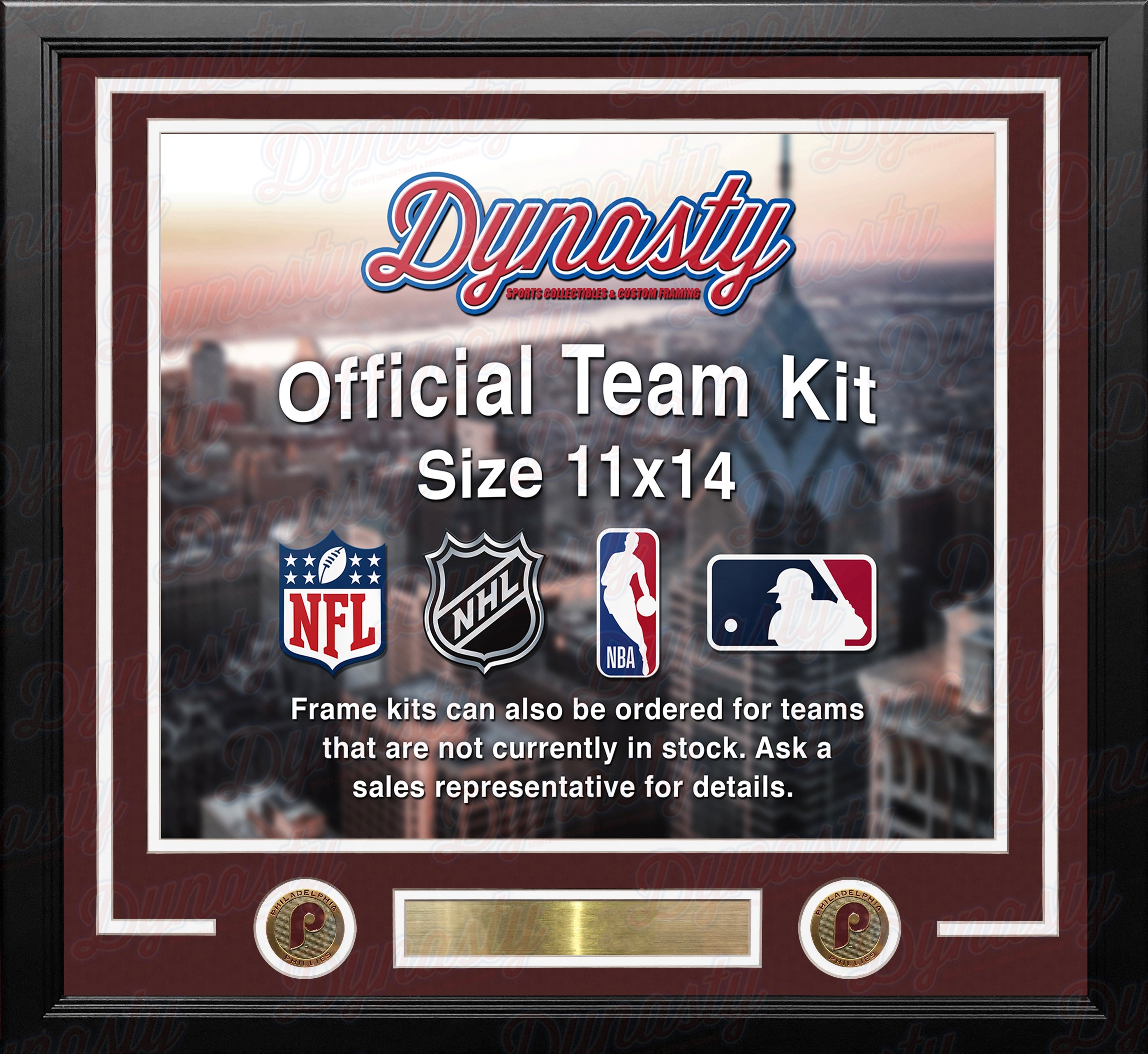 Philadelphia Phillies Throwback Custom MLB Baseball 11x14 Picture Frame Kit (Multiple Colors) 2
