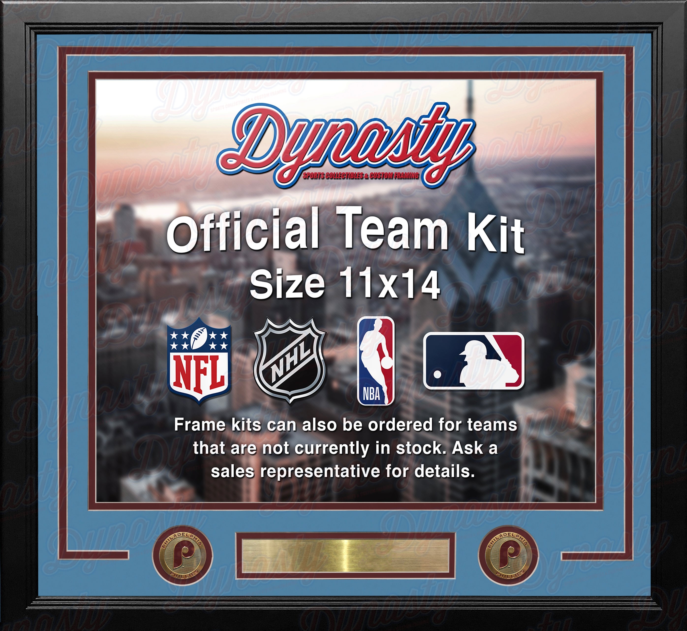 Philadelphia Phillies Throwback Custom MLB Baseball 11x14 Picture Frame Kit (Multiple Colors) 3