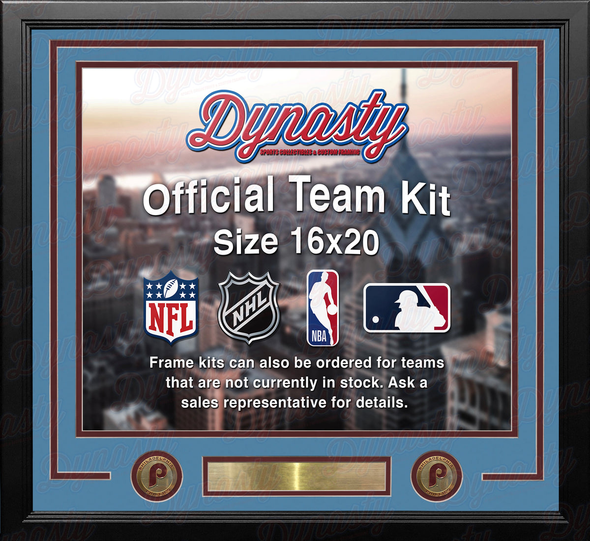 Philadelphia Phillies Throwback Custom MLB Baseball 16x20 Picture Frame Kit (Multiple Colors) 3