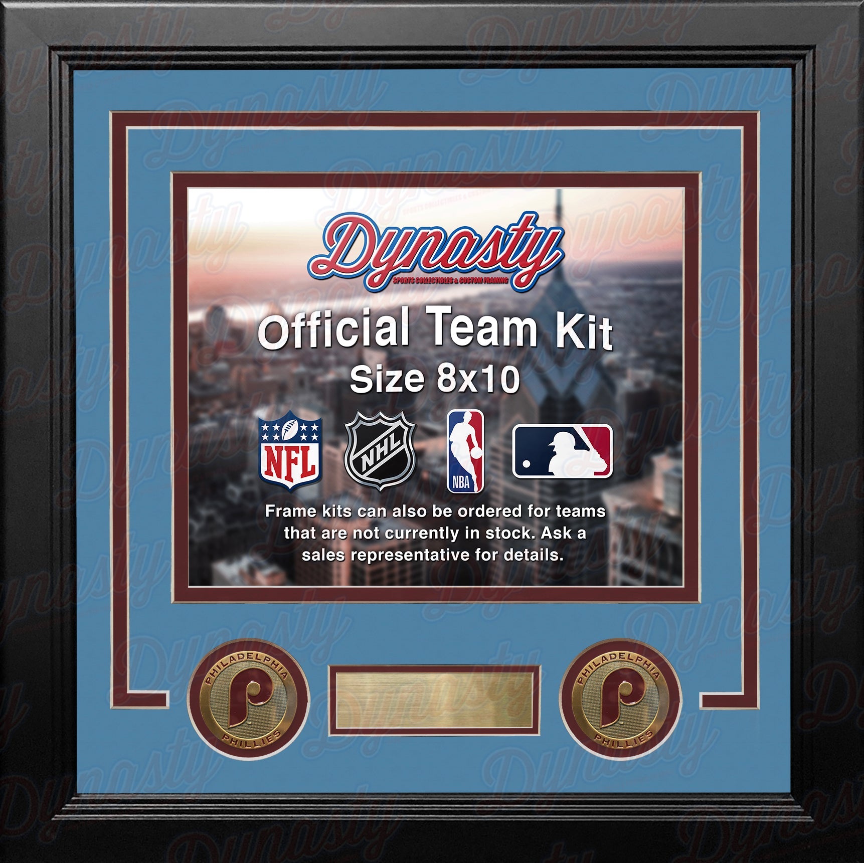Philadelphia Phillies Throwback Custom MLB Baseball 8x10 Picture Frame Kit (Multiple Colors) 3