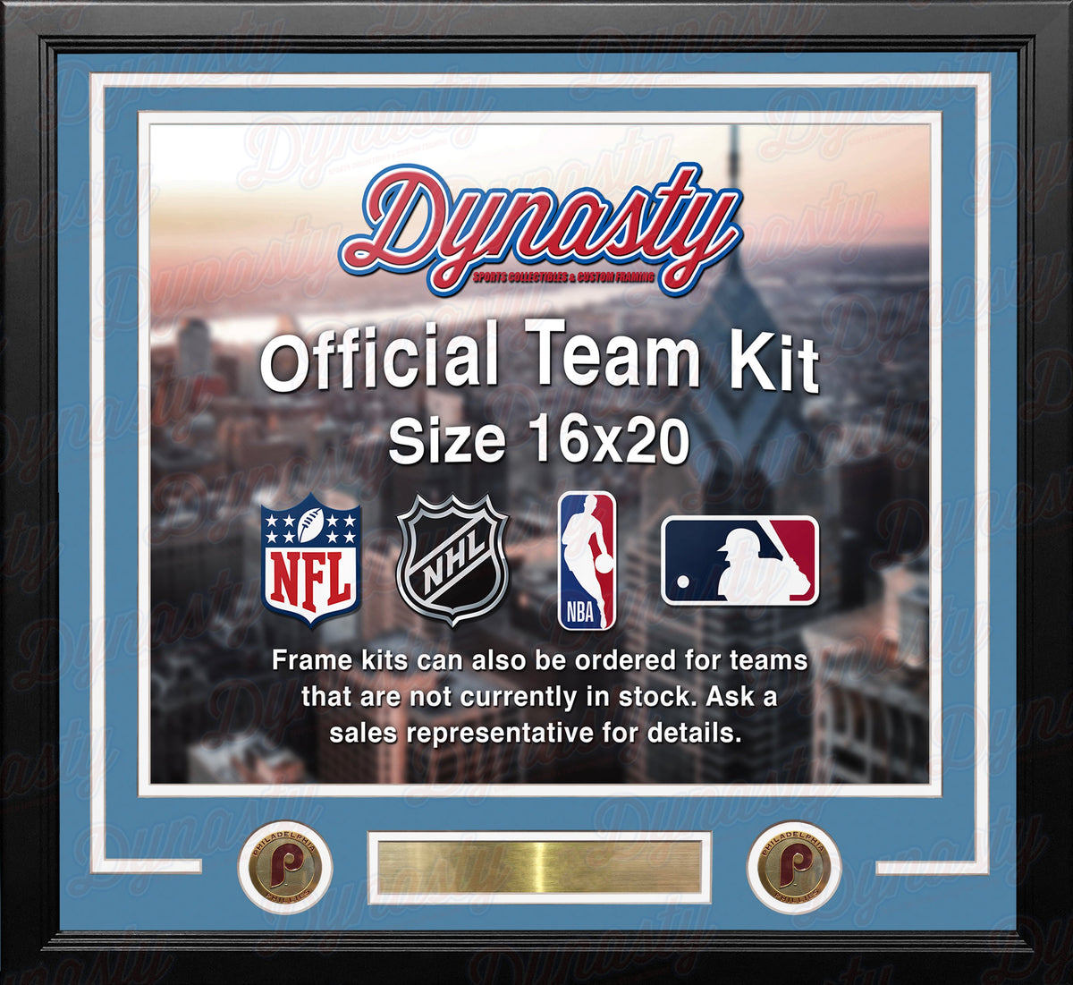 Philadelphia Phillies Throwback Custom MLB Baseball 16x20 Picture Frame Kit (Multiple Colors) 4
