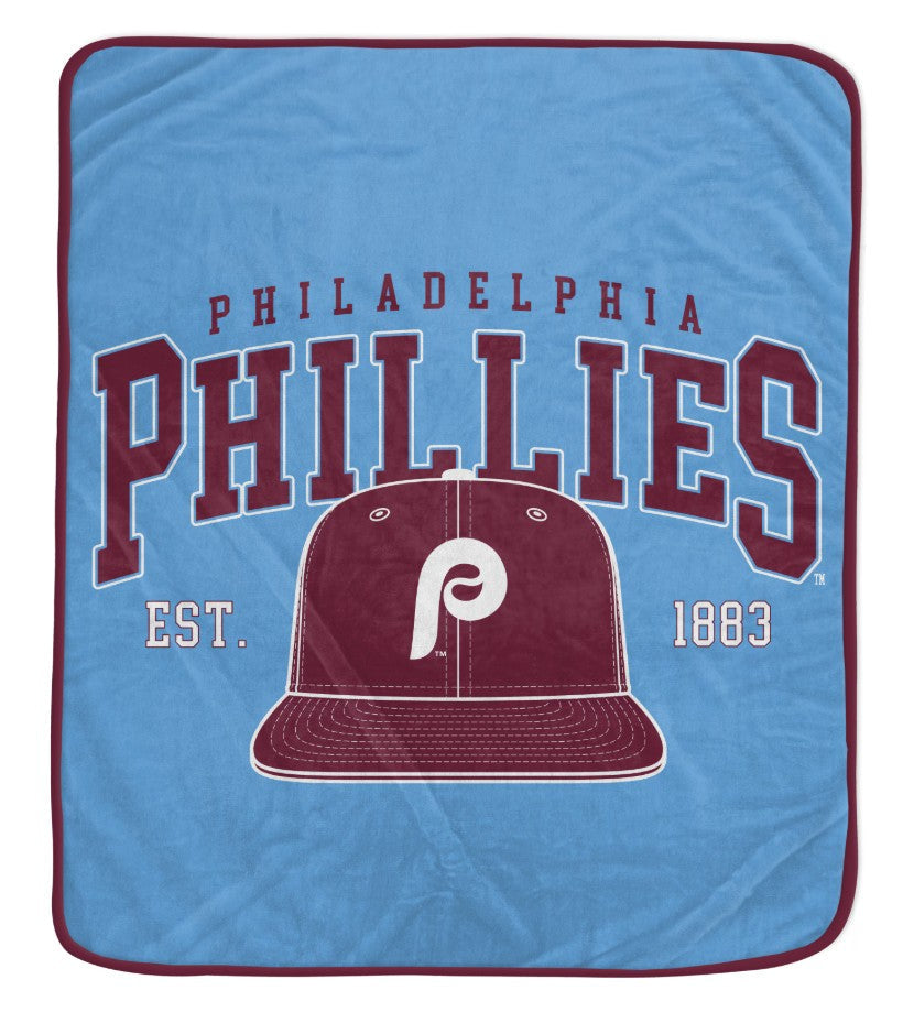 Philadelphia Phillies Throwback 50" x 60" Vintage Arch Block Blanket 1