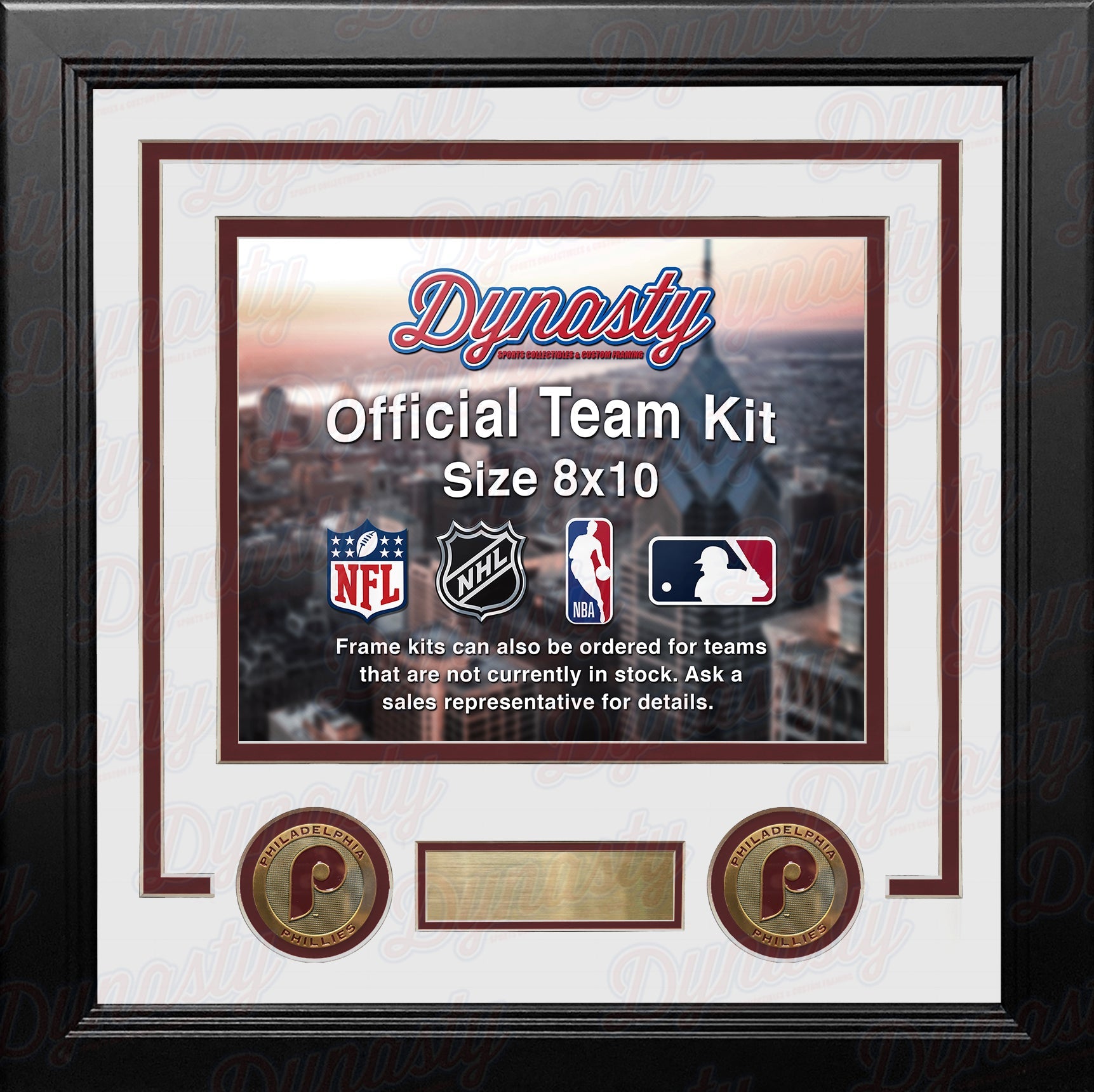 Philadelphia Phillies Throwback Custom MLB Baseball 8x10 Picture Frame Kit (Multiple Colors) 5