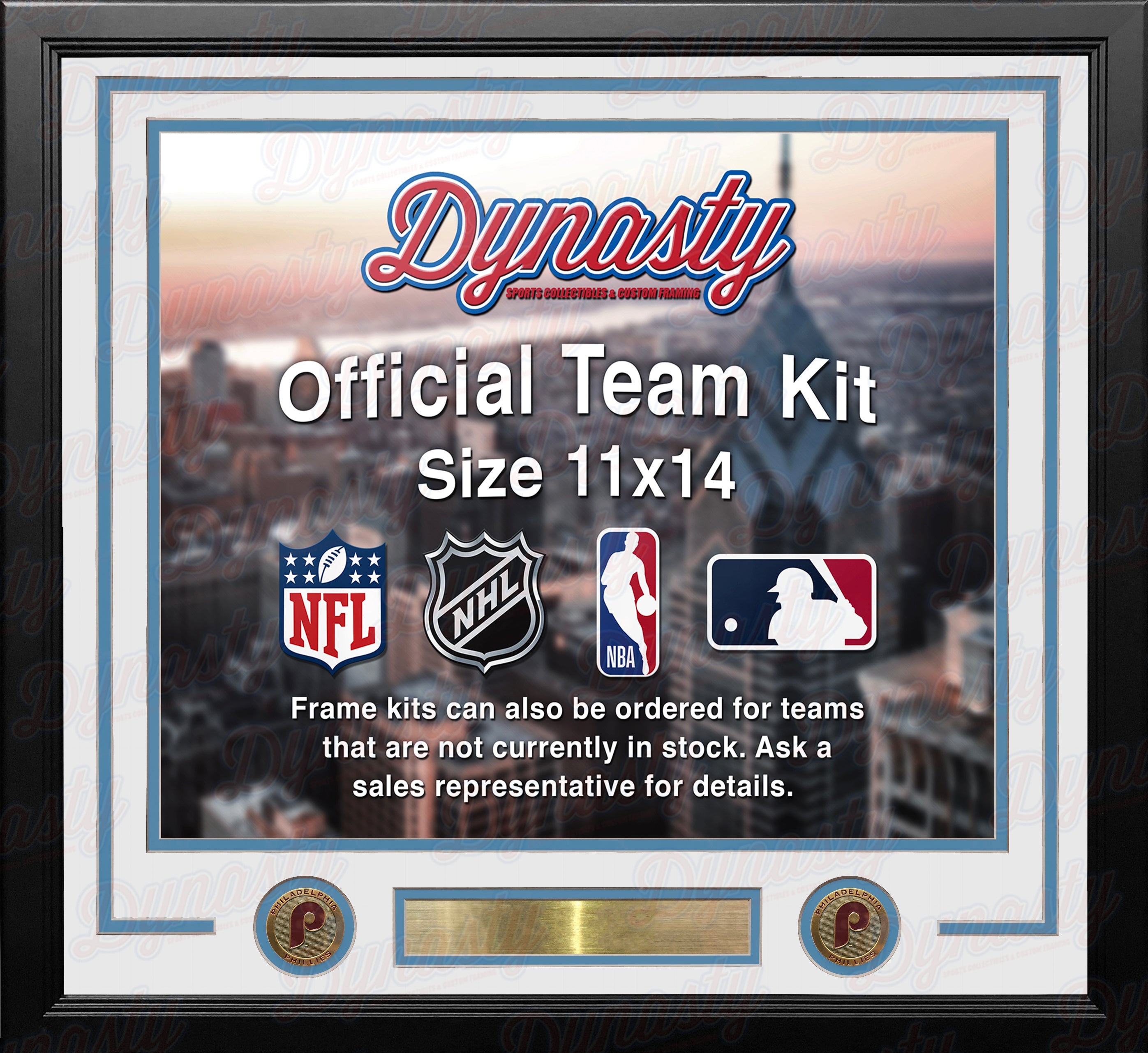 Philadelphia Phillies Throwback Custom MLB Baseball 11x14 Picture Frame Kit (Multiple Colors) 6