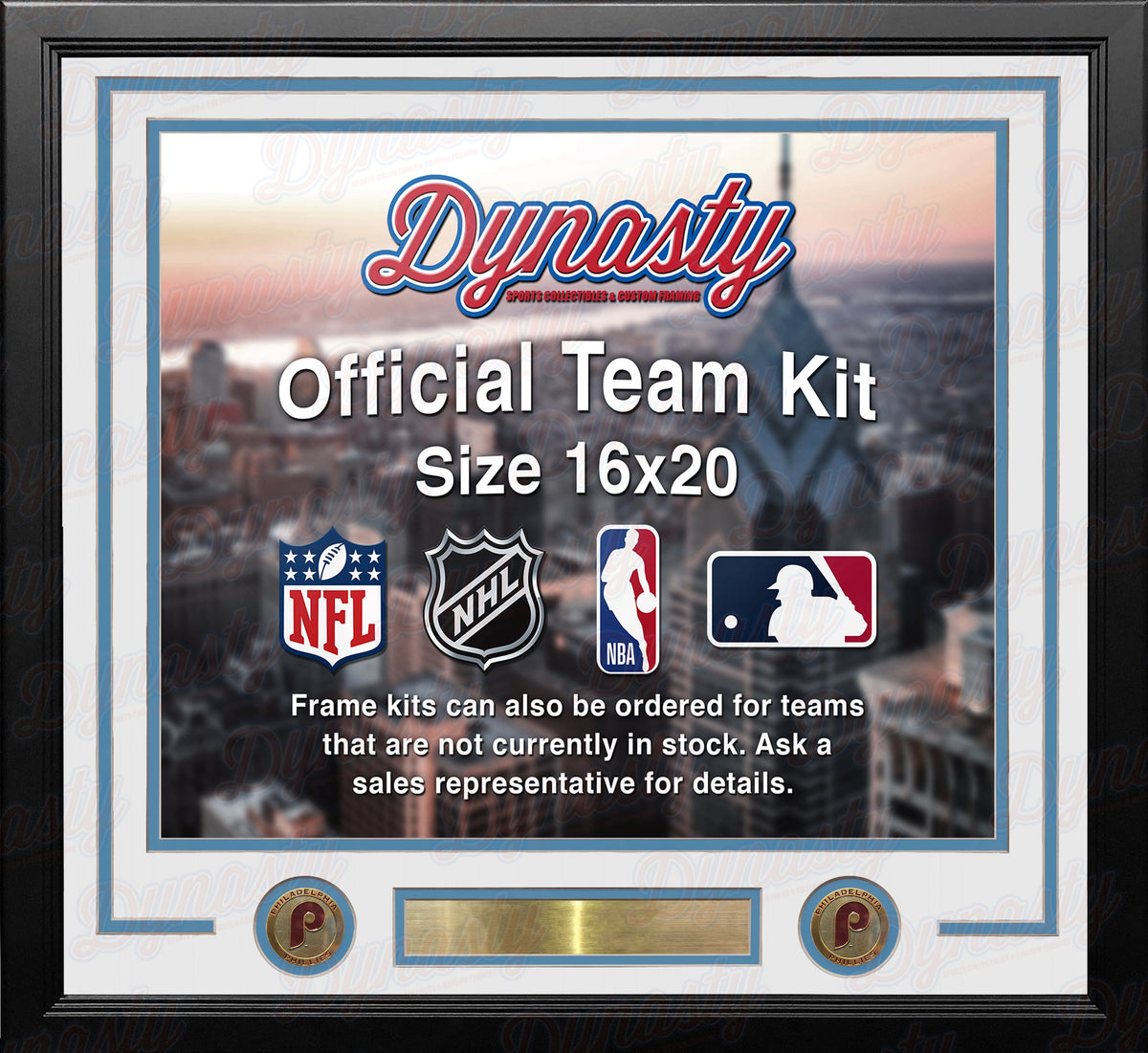 Philadelphia Phillies Throwback Custom MLB Baseball 16x20 Picture Frame Kit (Multiple Colors) 6