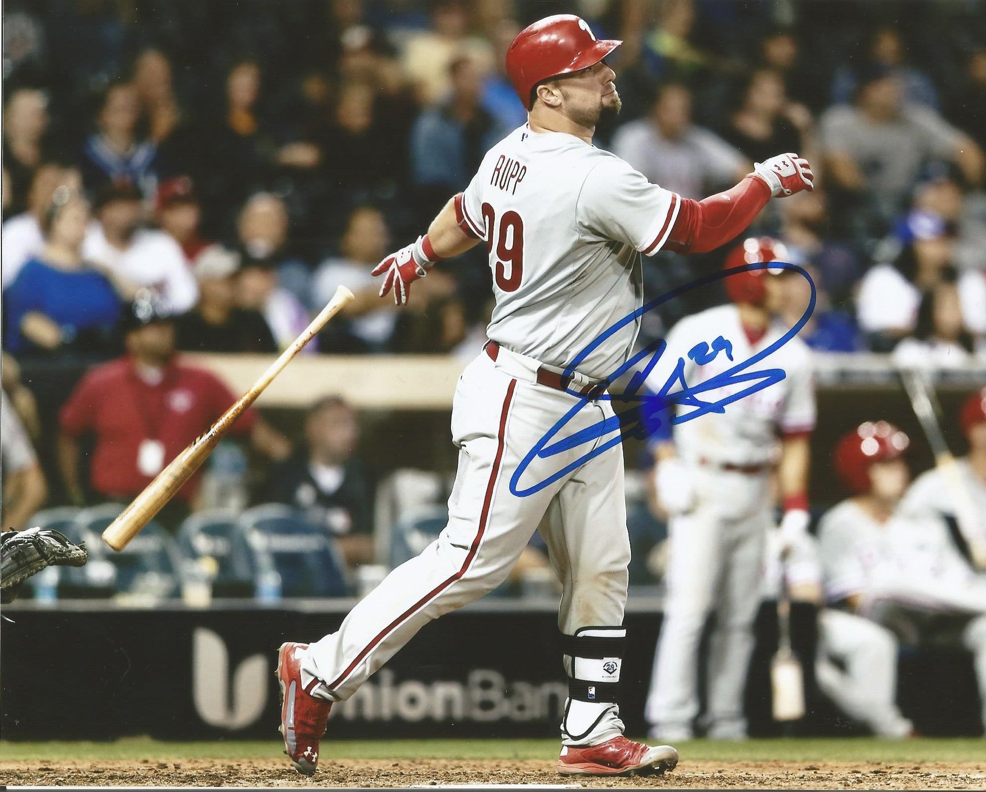 Cameron Rupp Swing Autographed Philadelphia Phillies Baseball Photo 1