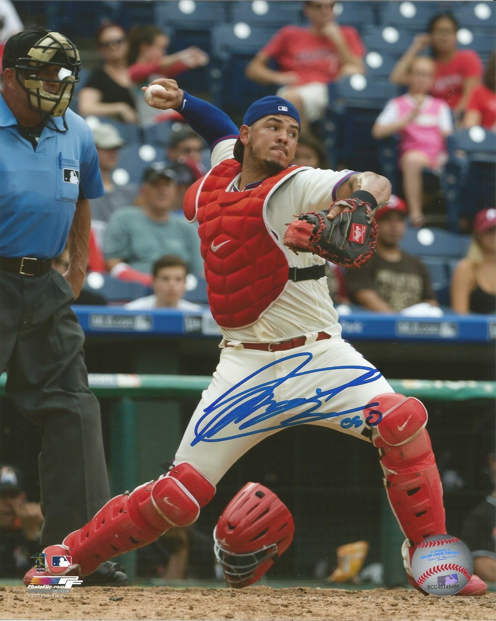 Jorge Alfaro Philadelphia Phillies Throw Autographed 16" x 20" Baseball Photo Inscribed 'Oso' 1