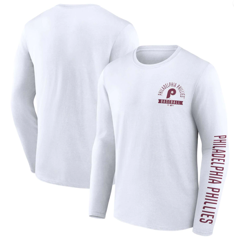 Philadelphia Phillies Long Sleeve Press Box Throwback Shirt 1