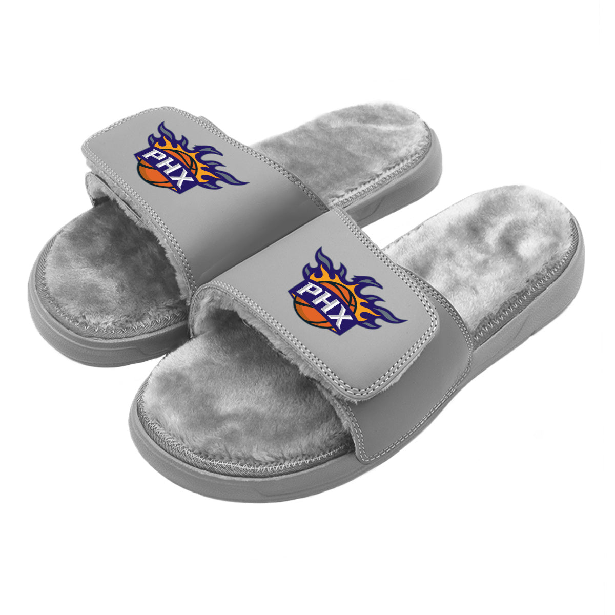 Phoenix Suns Secondary Grey Fur Slides