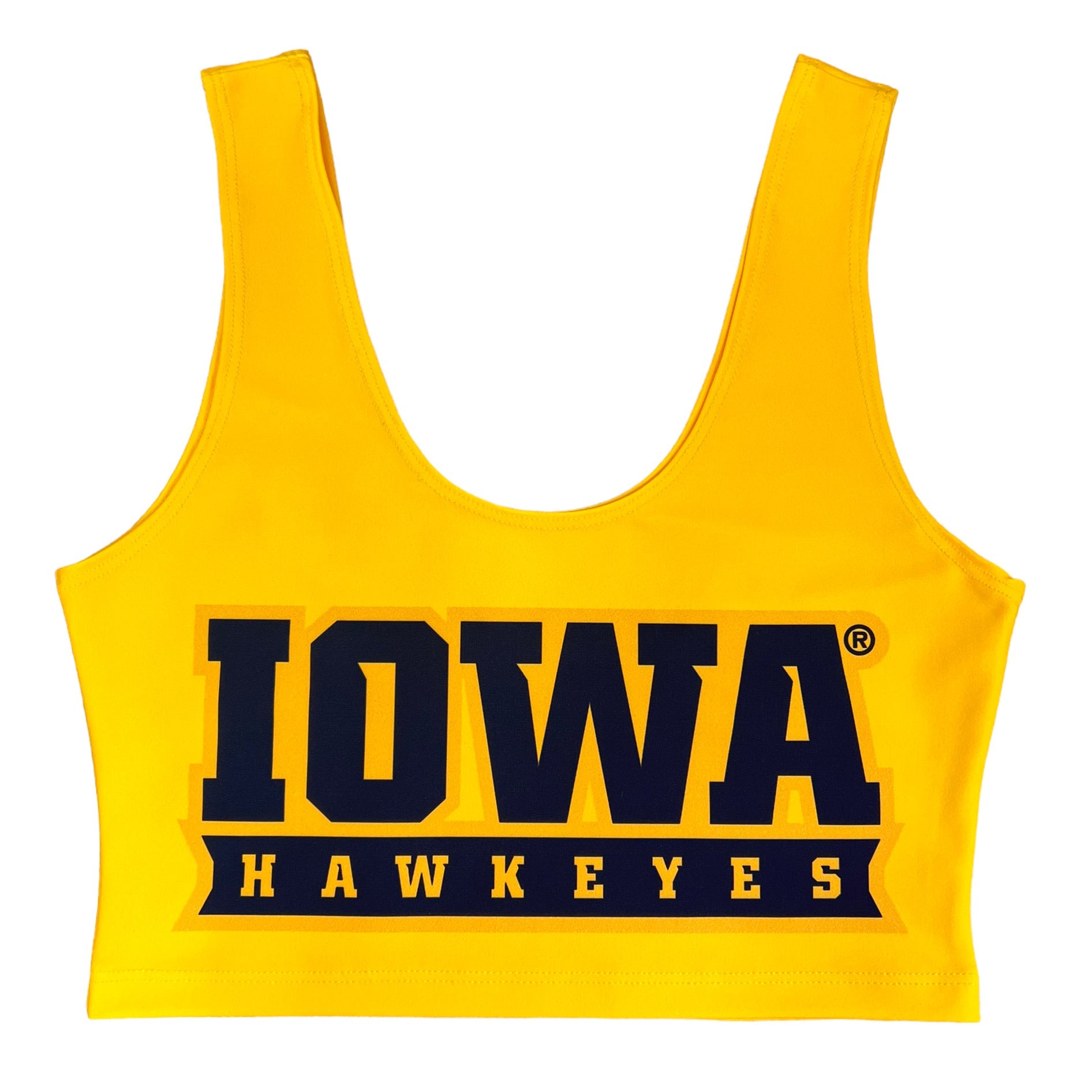 Iowa Hawkeyes Yellow Crop Tank Top | lojobands
