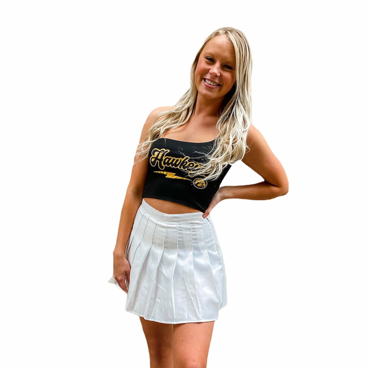Iowa Hawkeyes Lightning One Shoulder Top | lojobands 5