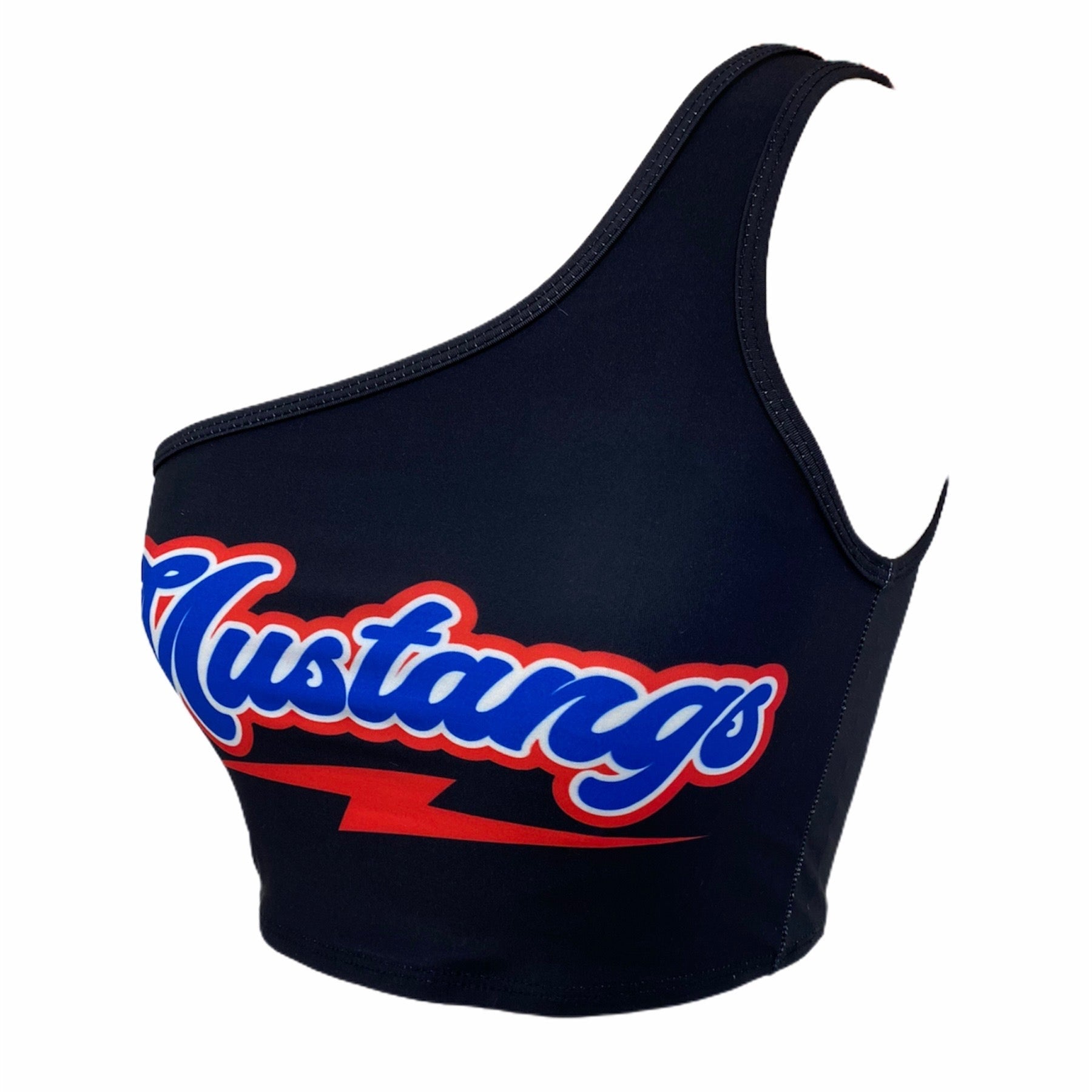 SMU Mustangs Lightning One Shoulder Top | lojobands 8