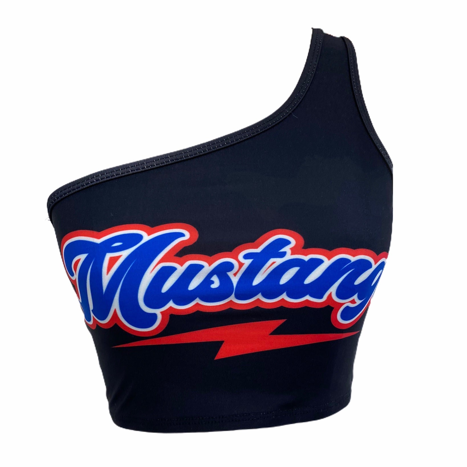 SMU Mustangs Lightning One Shoulder Top | lojobands 9
