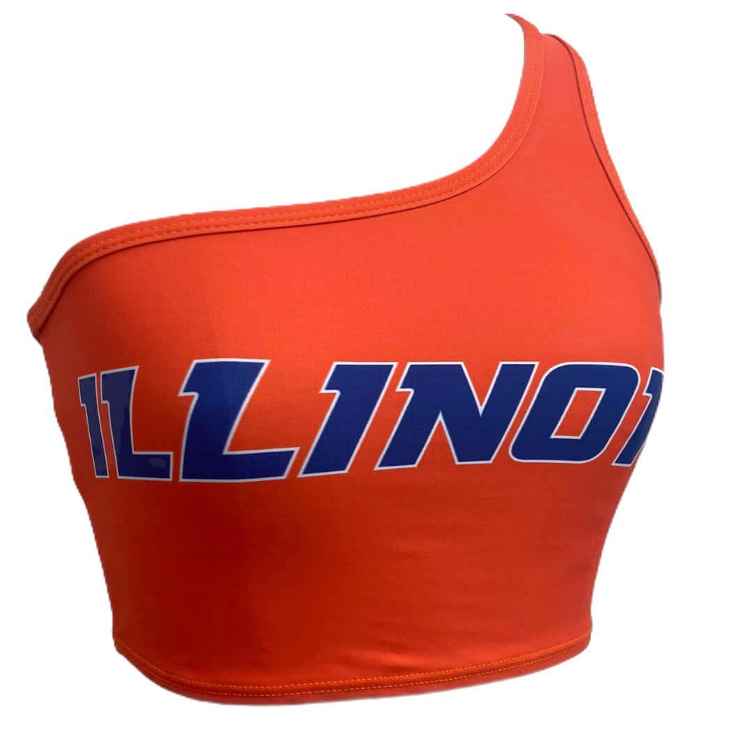 Illinois Fighting Illini Orange One Shoulder Top | lojobands