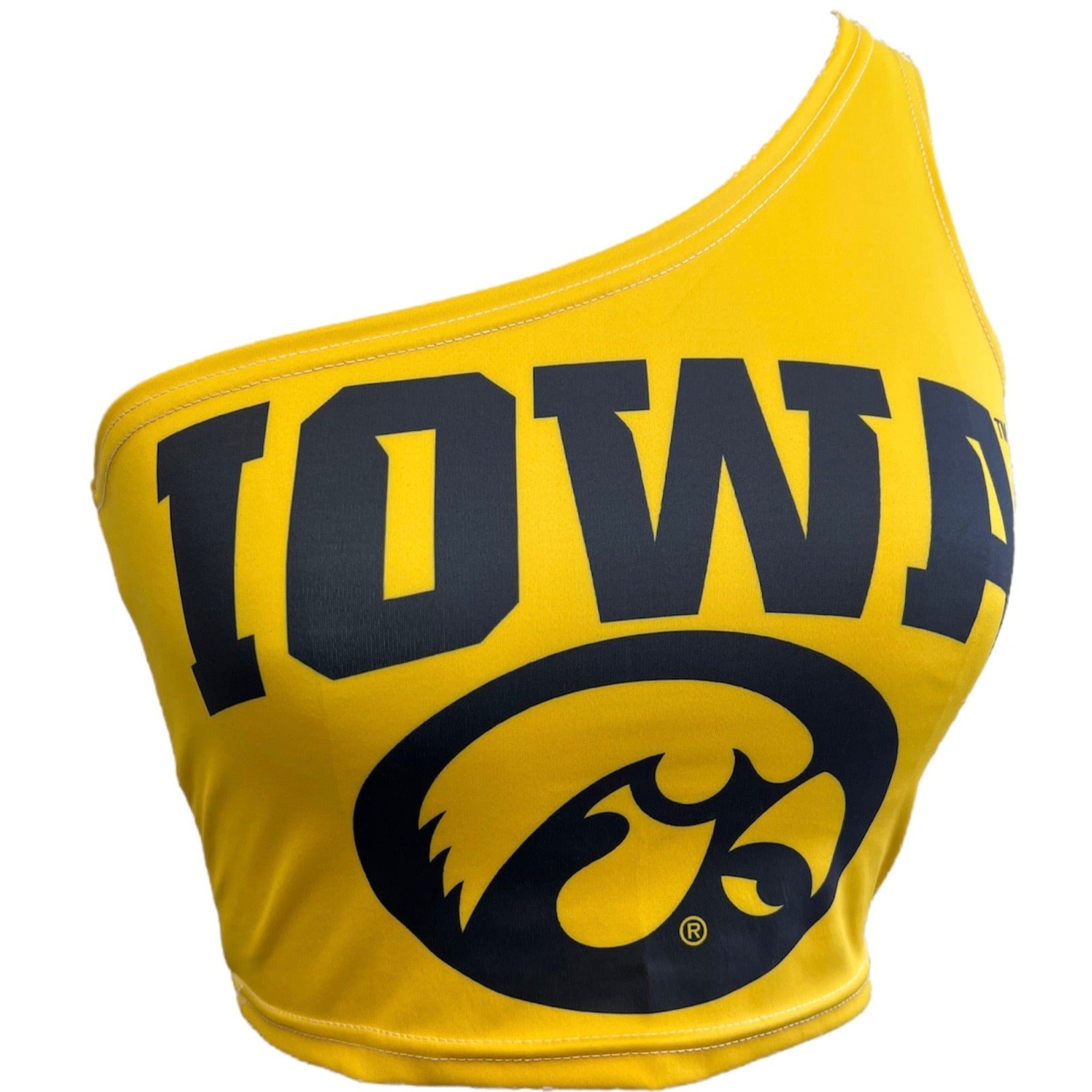 Iowa Hawkeyes Yellow One Shoulder Top | lojobands 10