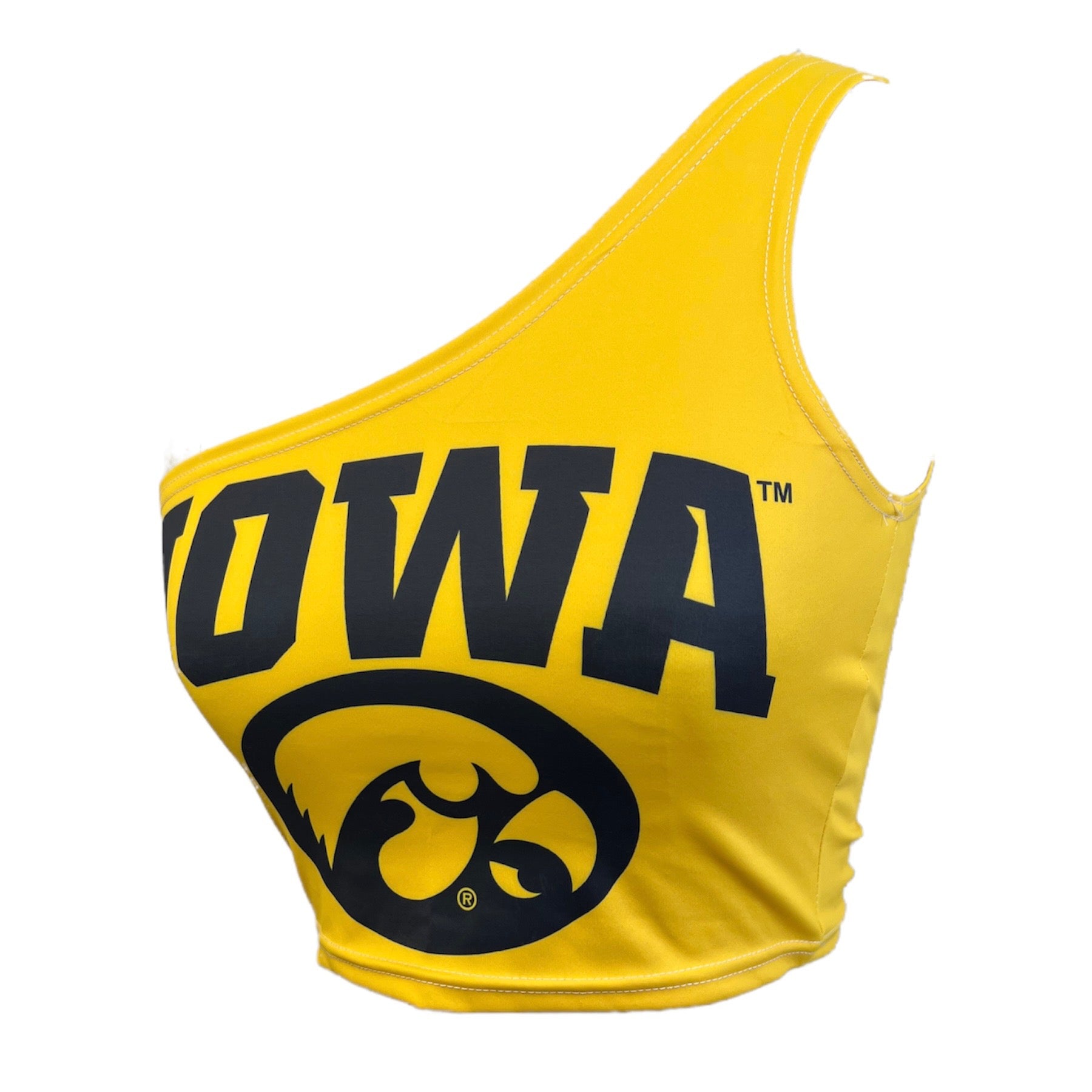 Iowa Hawkeyes Yellow One Shoulder Top | lojobands 8