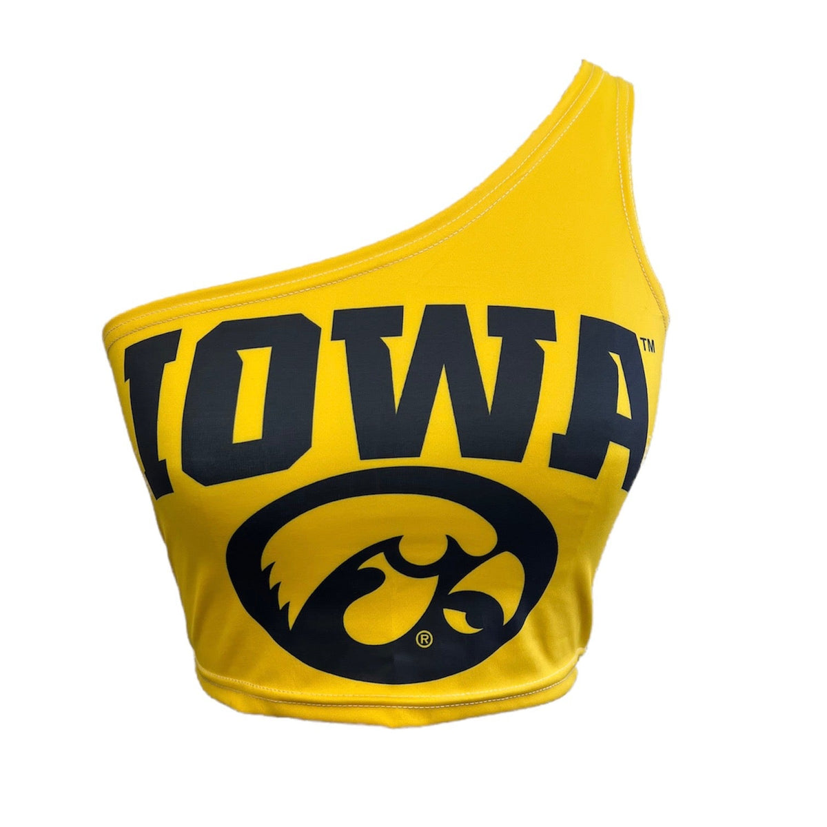Iowa Hawkeyes Yellow One Shoulder Top | lojobands 9