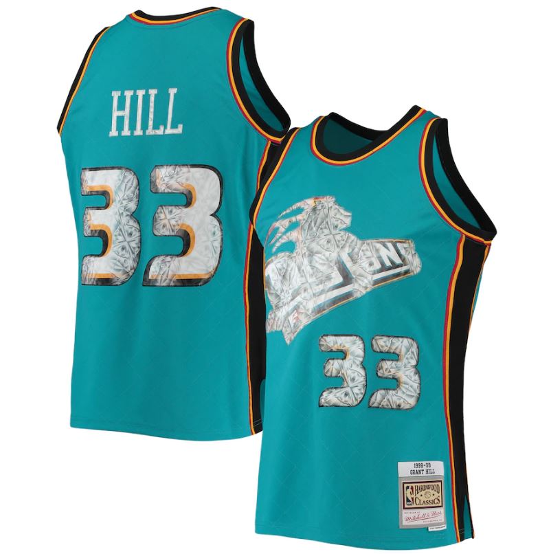 Grant Hill Detroit Pistons Mitchell & Ness 1998-99 75th Anniversary Diamond Swingman Jersey 1