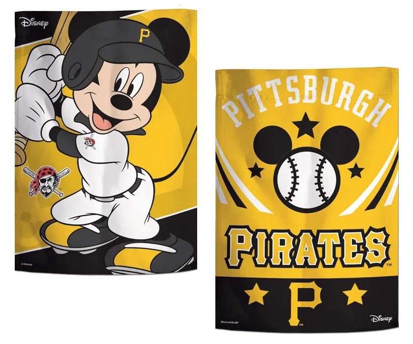 Pittsburgh Pirates Garden Flag 2 Sided Mickey Mouse Disney 1