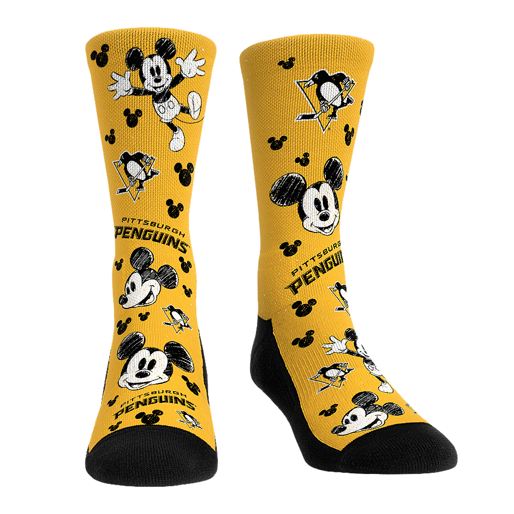 Pittsburgh Penguins - Disney - Mickey Sketch | Rock 'Em Socks