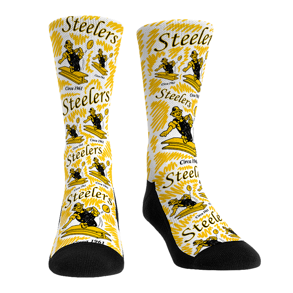 Pittsburgh Steelers - Throwback Logo Sketch | Rock 'Em Socks
