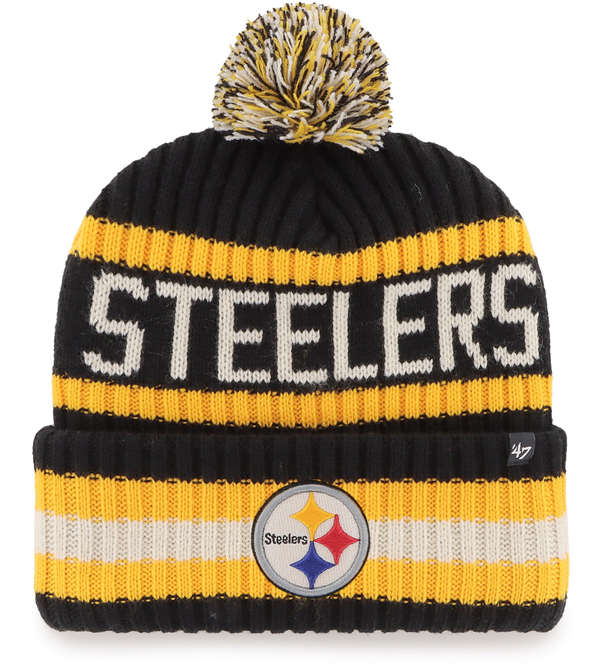 Pittsburgh Steelers - Bering Black Cuffed Knit, 47 Brand