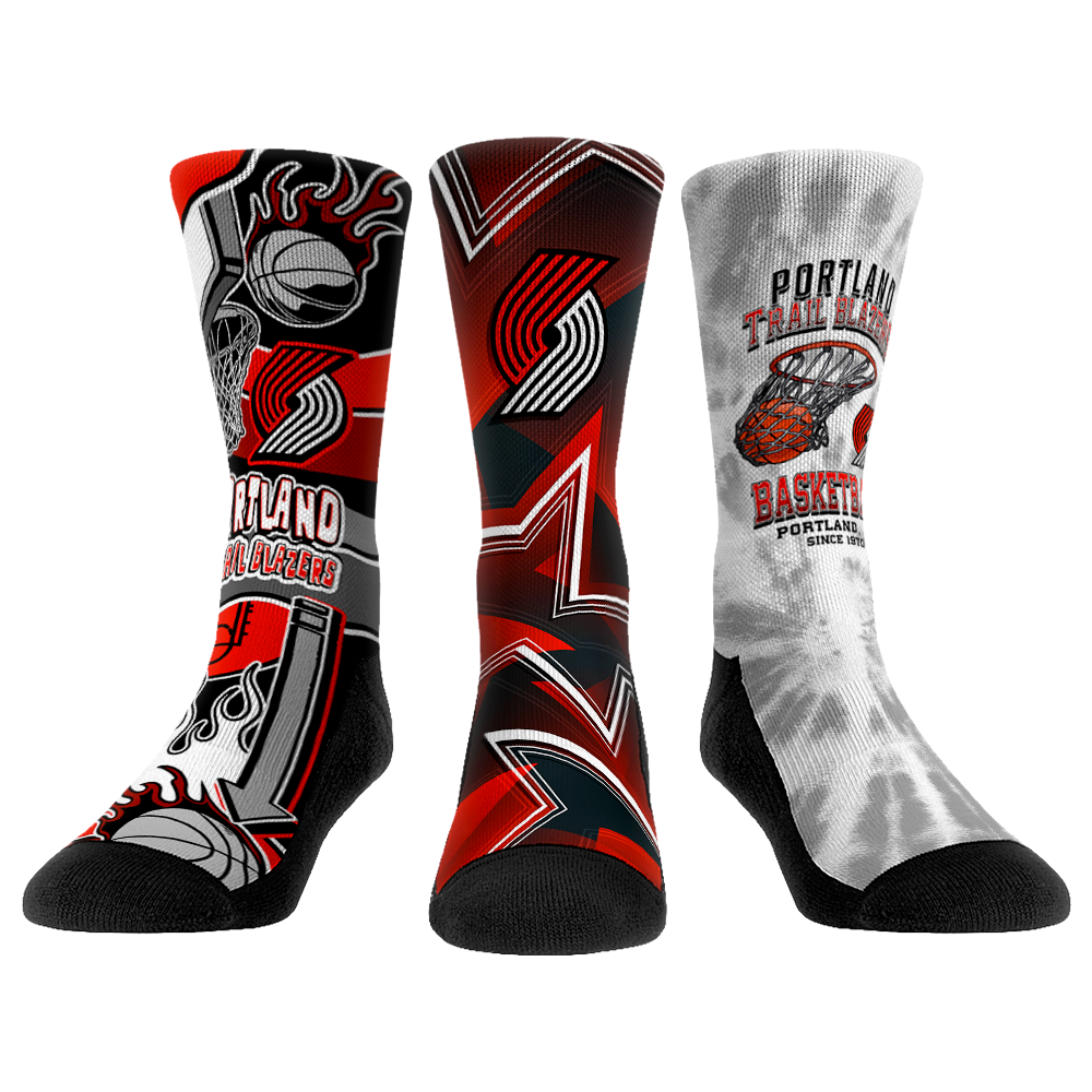 Portland Trail Blazers - Slam Dunk  - 3-Pack | Rock 'Em Socks