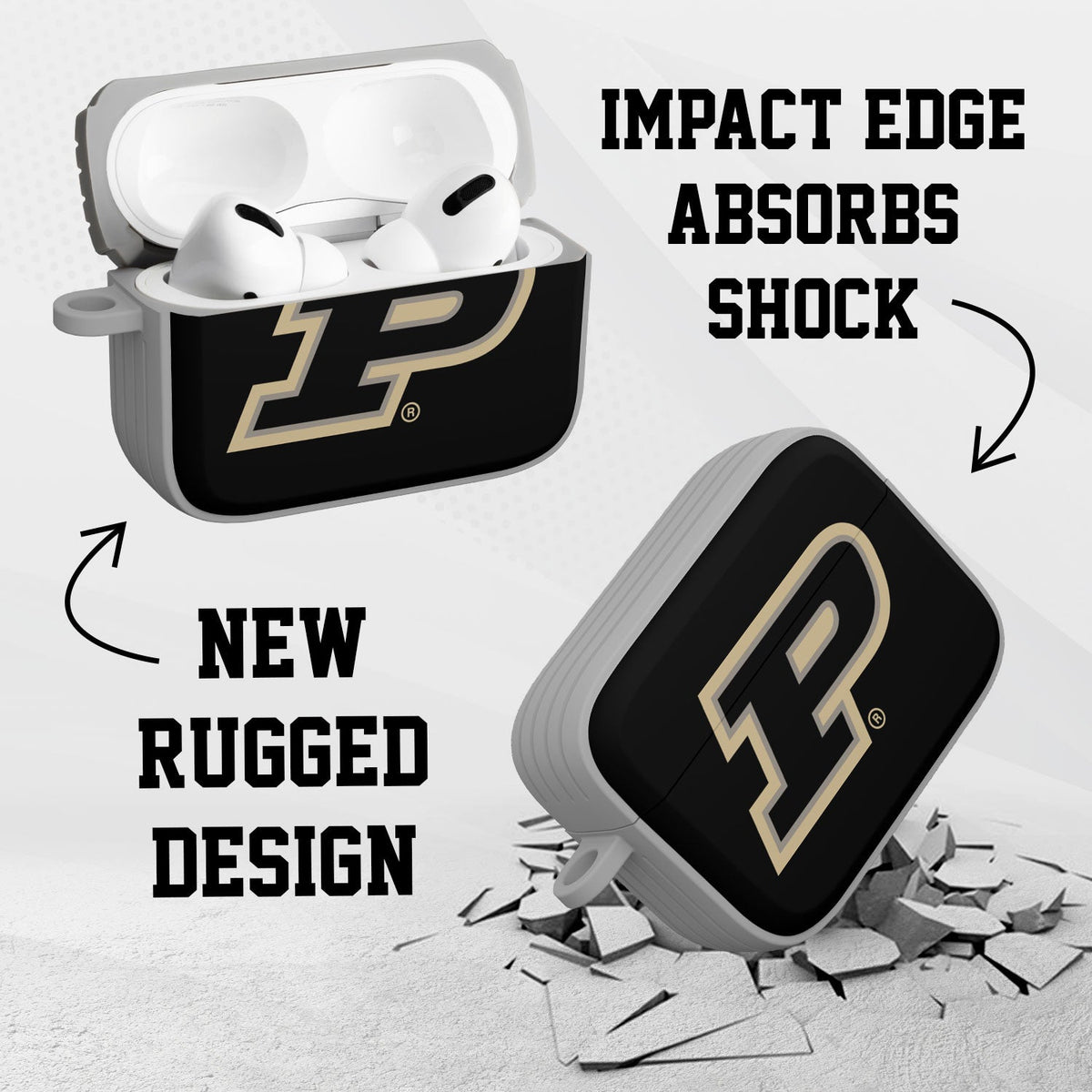 Purdue Boilermakers HDX AirPods Pro 1 & 2 Case Cover | Affinity Bands 3