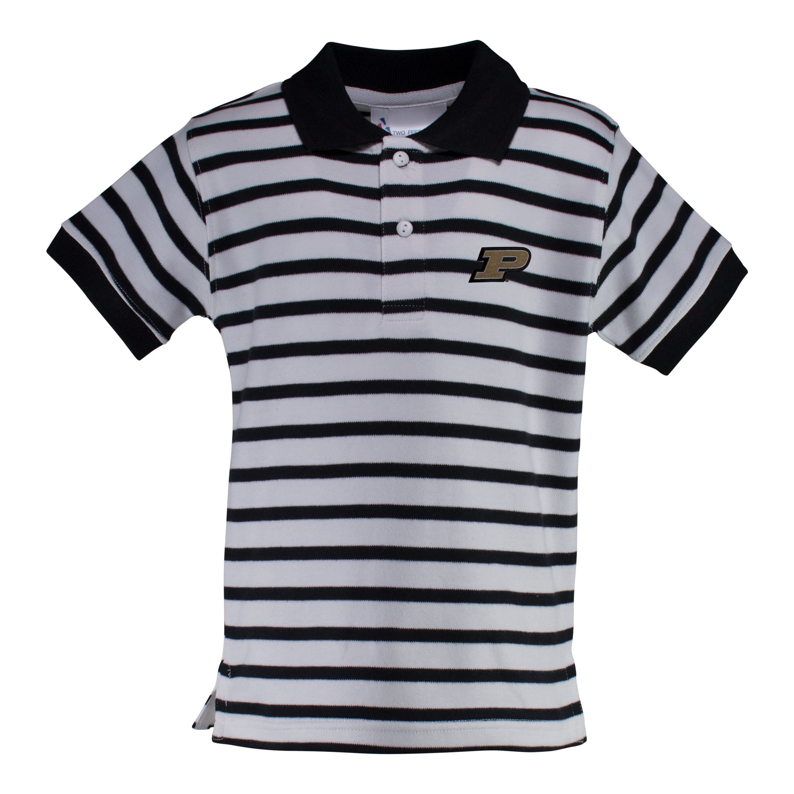 Purdue Stripe Golf Shirt | Two Feet Ahead