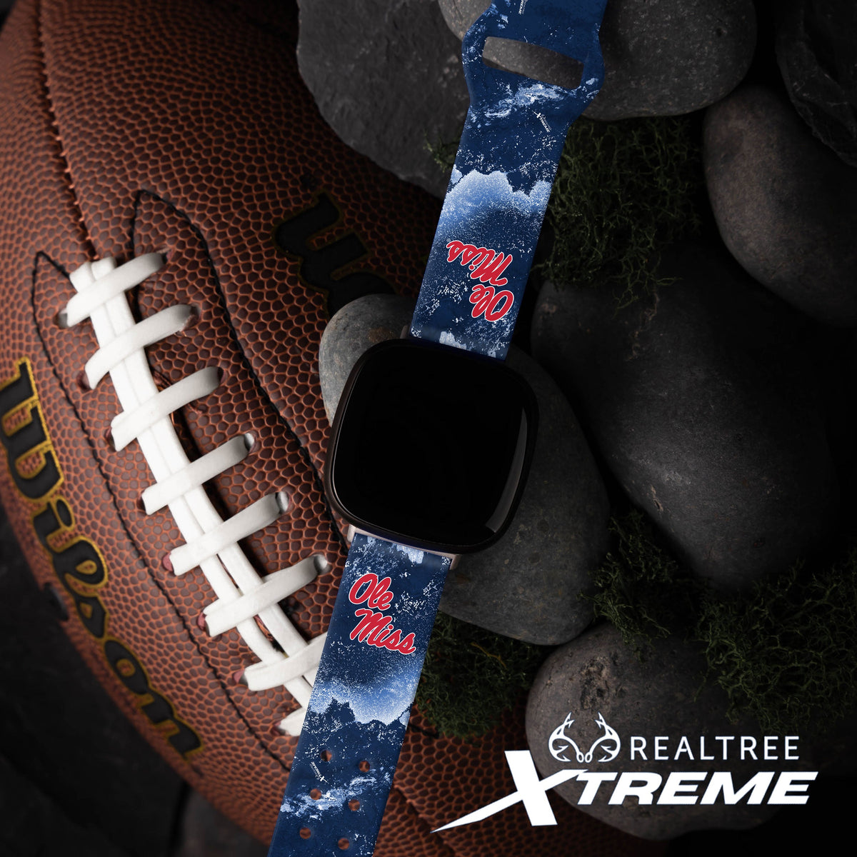 Mississippi Ole Miss Realtree HD Fitbit Versa 3 & Sense Watch Band | Affinity Bands 2