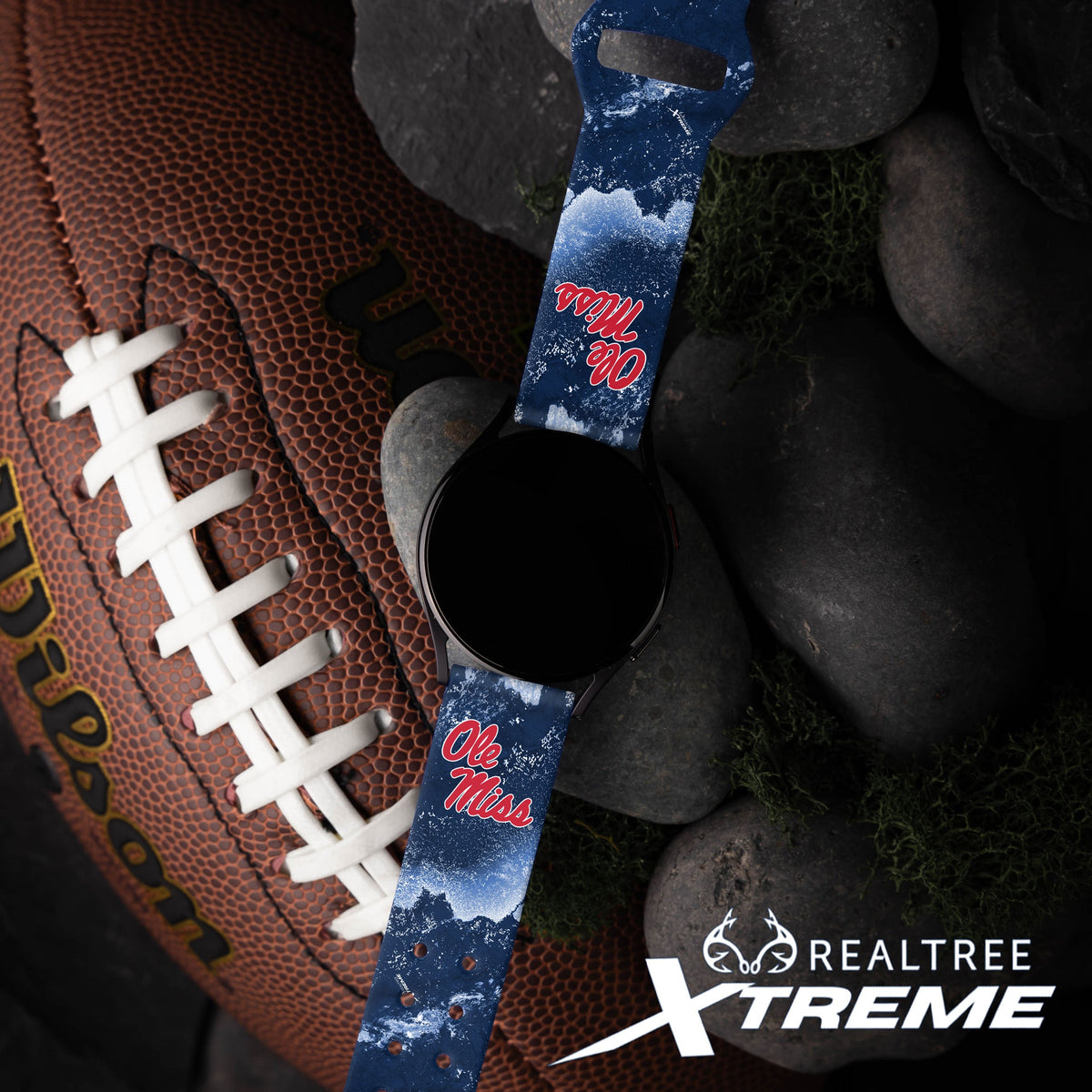 Mississippi Ole Miss Realtree HD  Watchband for Samsung, Garmin, Fossil, and More | Affinity Bands