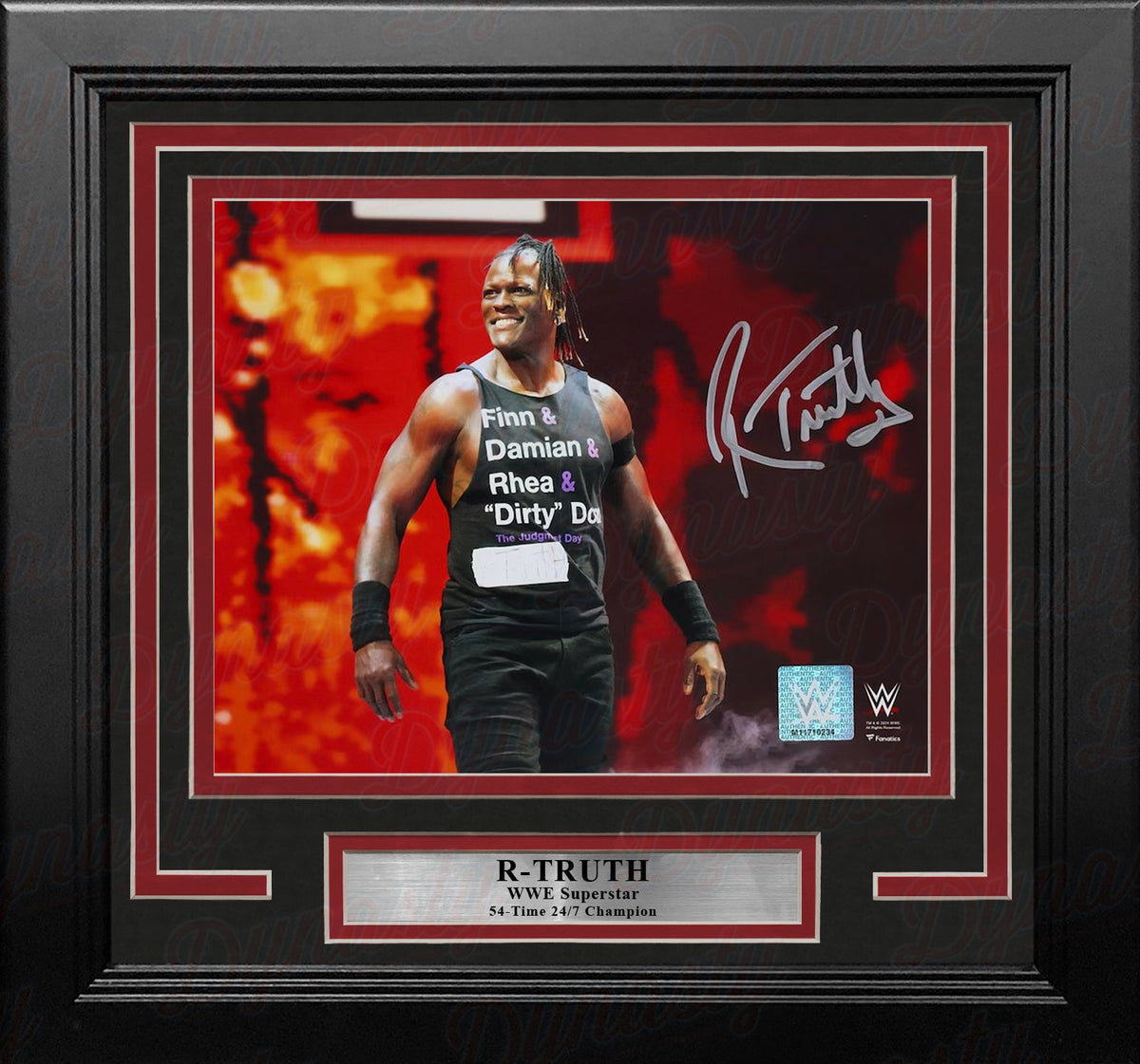 R-Truth Judgment Day Entrance Autographed 8" x 10" Framed WWE Wrestling Photo 1