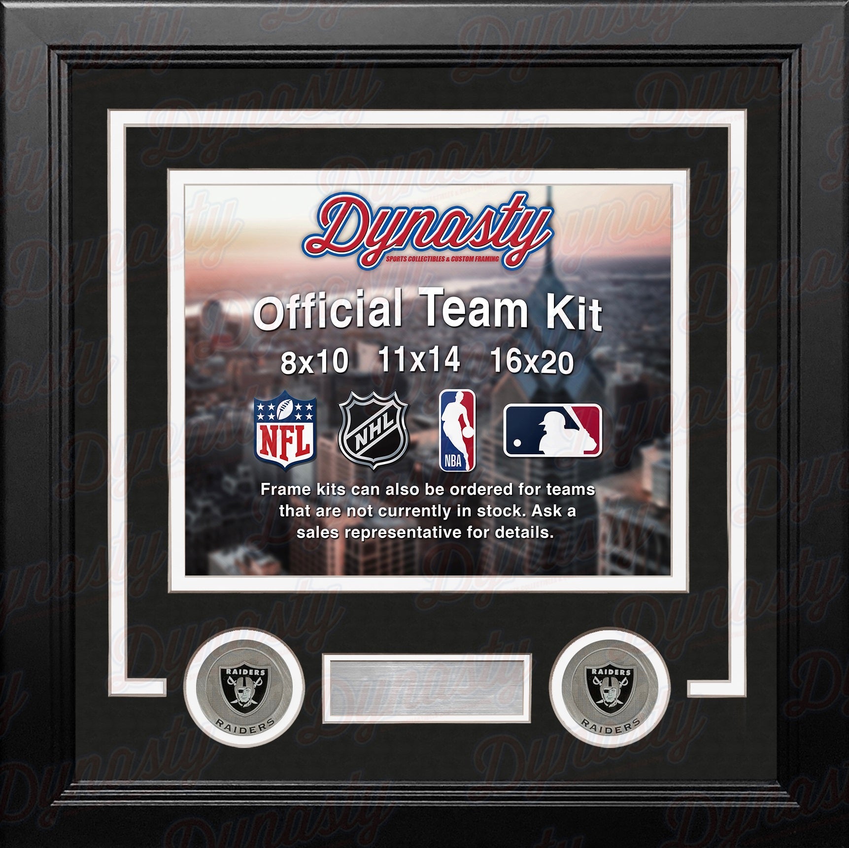 Las Vegas Raiders Custom NFL Football 16x20 Picture Frame Kit (Multiple Colors) 2