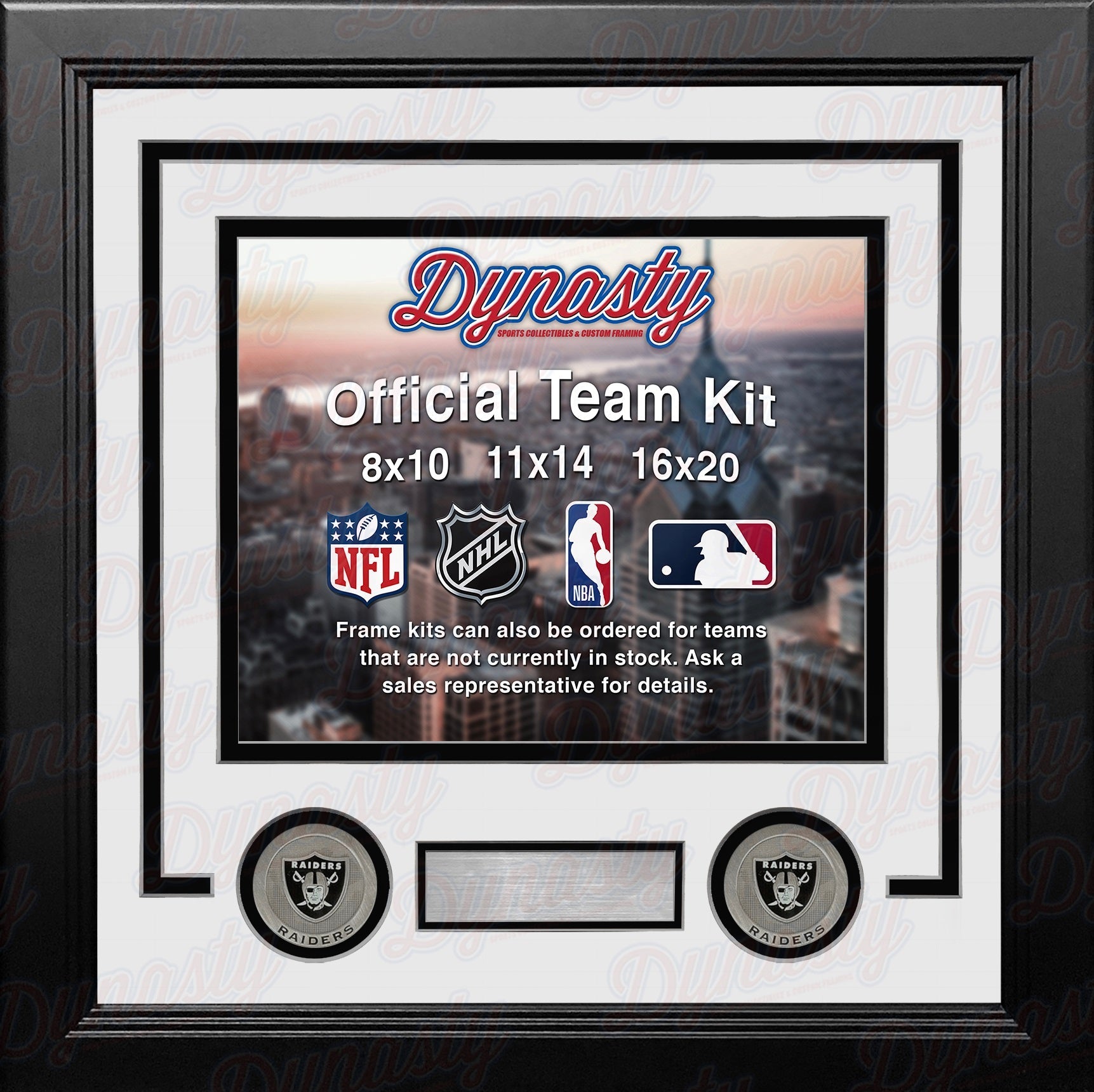 Las Vegas Raiders Custom NFL Football 11x14 Picture Frame Kit (Multiple Colors) 3