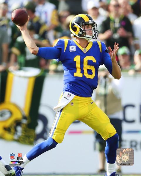 Jared Goff in Action Los Angeles Rams NFL Football 8" x 10" Photo 1
